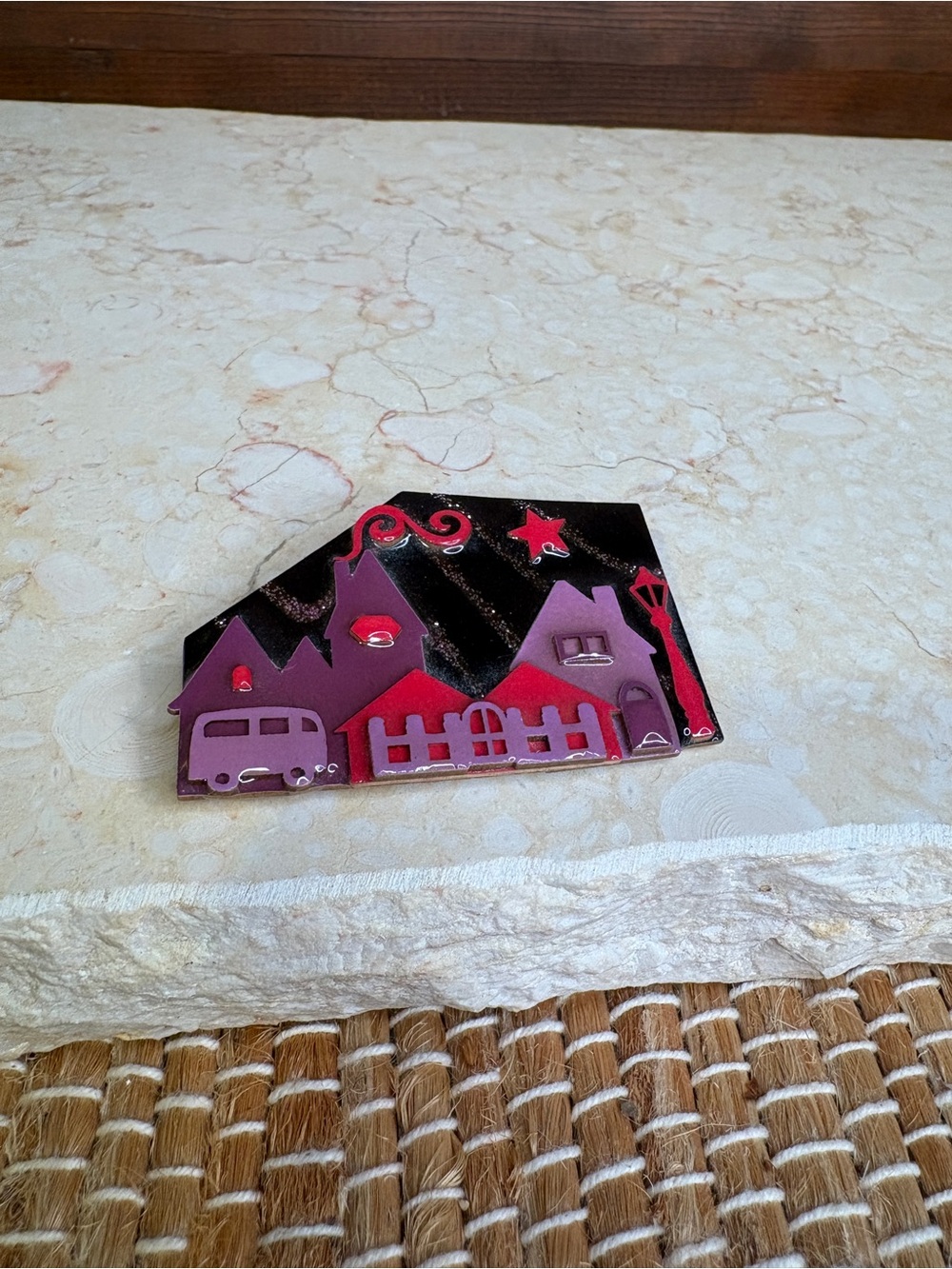 Vintage House Pins by Lucinda Nightime Neighborhood Brooch - Picture 4 of 4